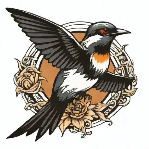 Sun And Swallow Bird