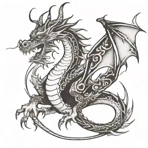 Black And White Dragon