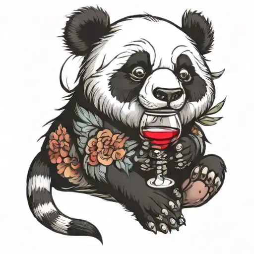 Panda With A Wineglass