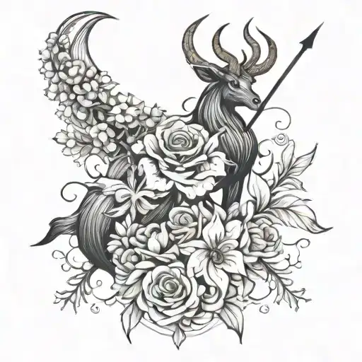 Sagitarius Energy With Flowers And A Twist For Darkness Of Occult