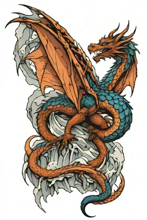 Dragon On Top Of A Glacier