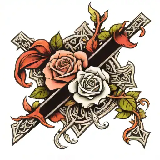 A Rose Intertwined Around A Cross