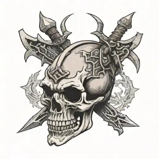 Lord Of The Rings Dwarven Skull And Crossed Axes