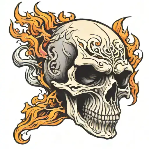 Skull With Flames