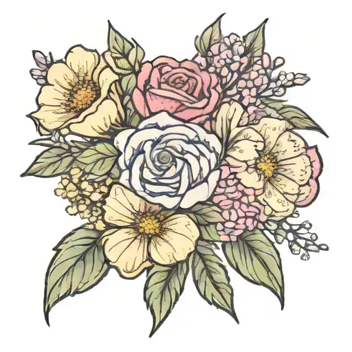 Birth Flower Bouquet Feb May Nov