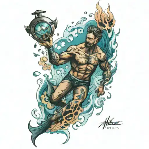 Full Sleeve For Male Of Underwater Scene