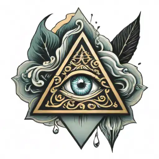 Water Triangle Symbol With Eye Inside