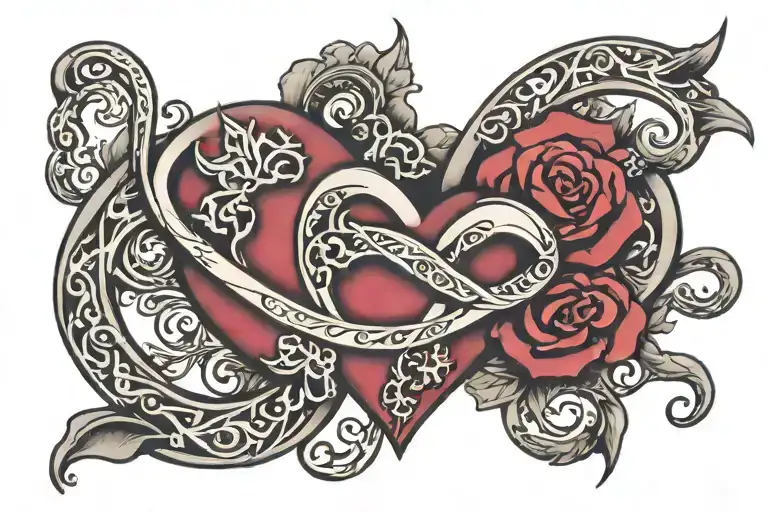 Infinity Love Symbol And Heart Shape