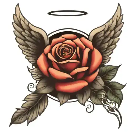 Roses And Angel Wings