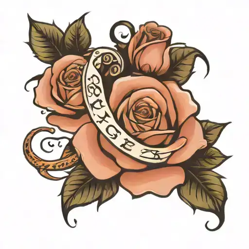 Rose Flower With Rose Word Written
