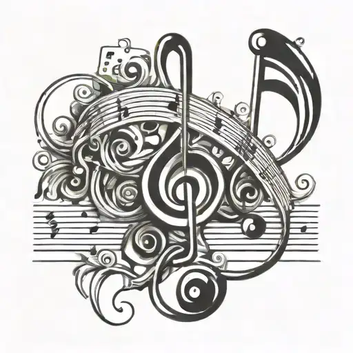 Black Band With Musical Notes