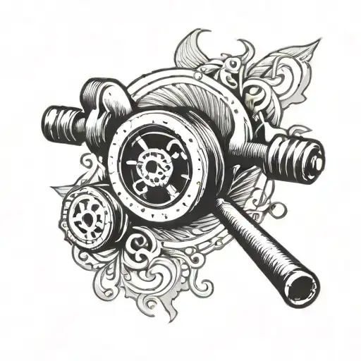 A Barbell With A Pulse Line As The Bar