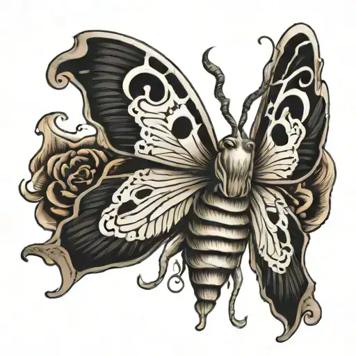 Death Moth Tattoo Design