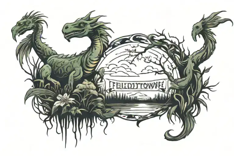 Fieldtown Word With Swamp Theme Sleeve