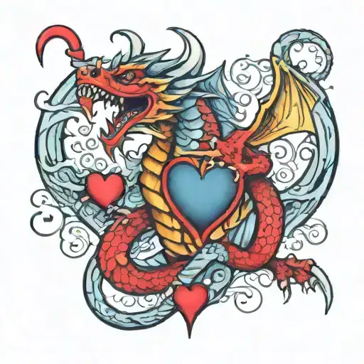 Dragon Biting A Heart