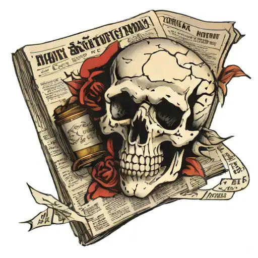 Newspaper And Skull