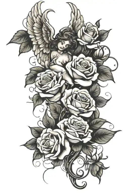 Angel Roses Intertwined