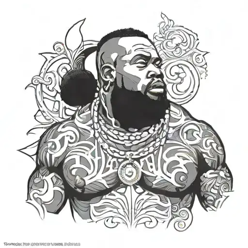 Big Black Man Standing