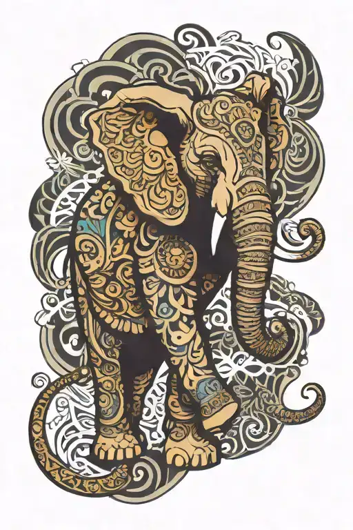 Elephant With Mandela Design Representing