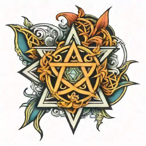 Star Of David Celtic Pattern With Elements
