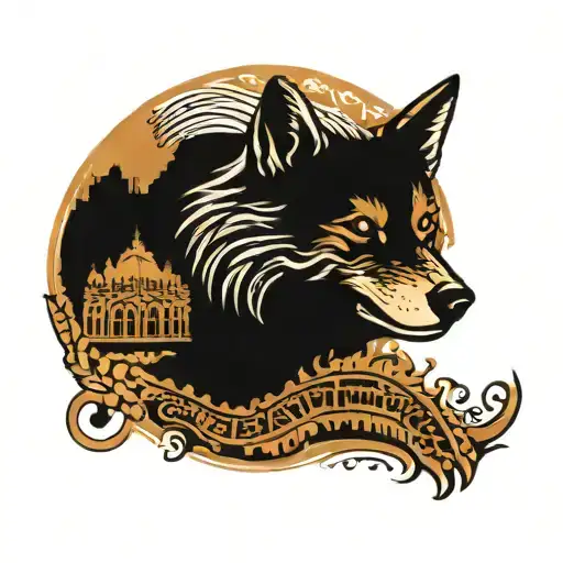 Punjab Map With Tribal Wolf Face Inside Also Momento Mori And Momento Venciti