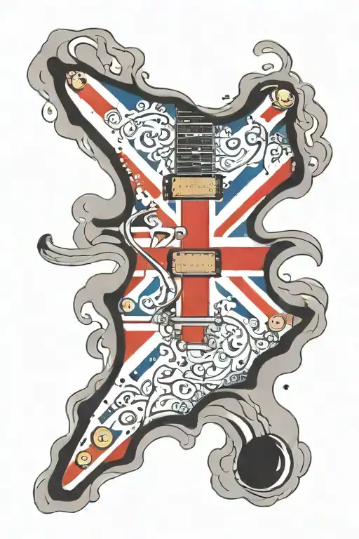 Union Jack Epiphone Les Paul Guitar With Smoke Forming The Shape