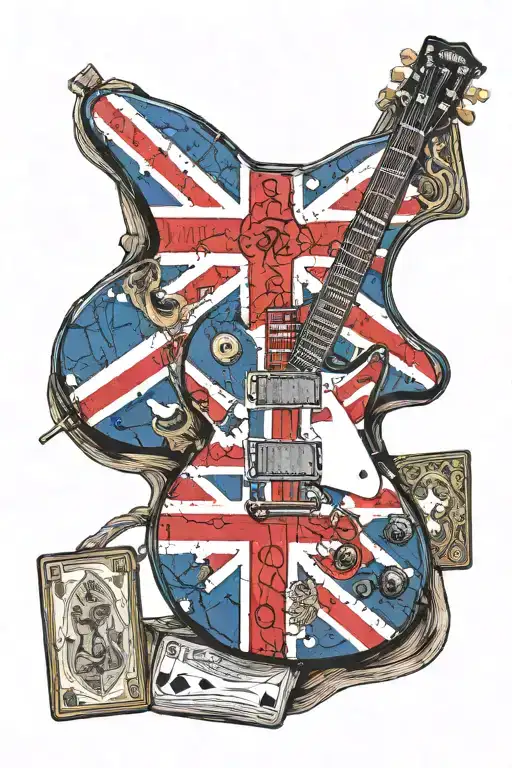 Union Jack Epiphone Les Paul Guitar With Playing Cards