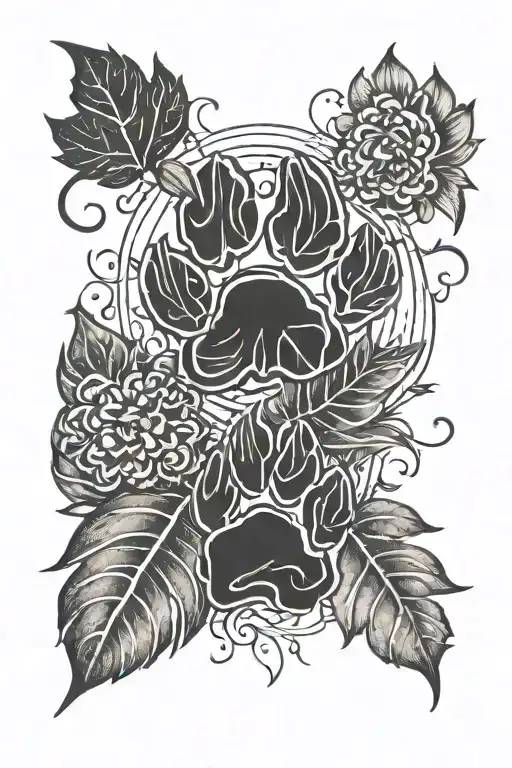 3 Dog Paws Small Medium And Large Black Leaves