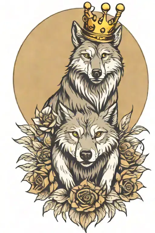 Wolf With Crown