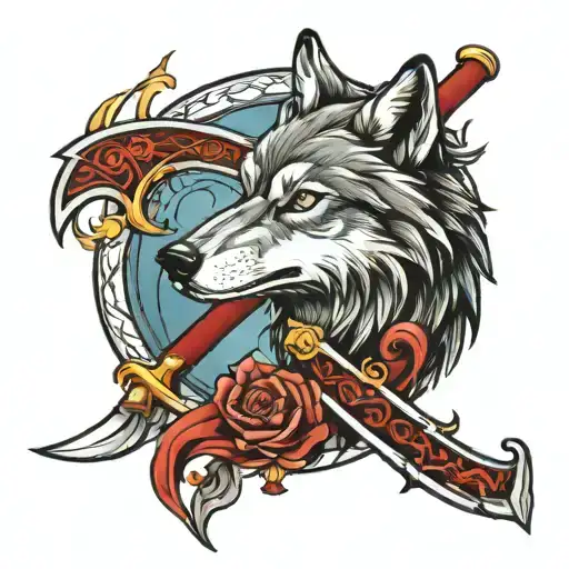 Wolf Reflection In A Sword