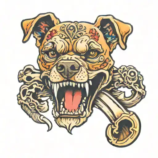 Dog Jaw Bone Adorned