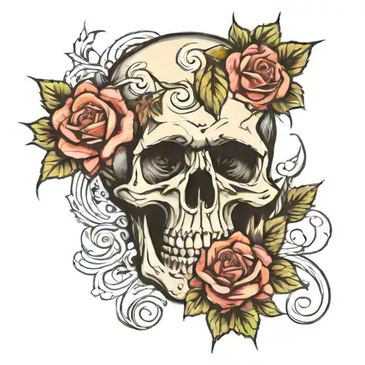 Skull With Roses
