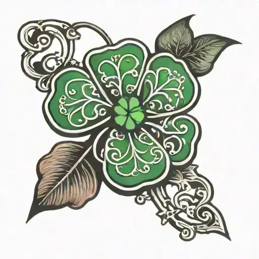 Four Leaf Clover With Mcgee As The Stem