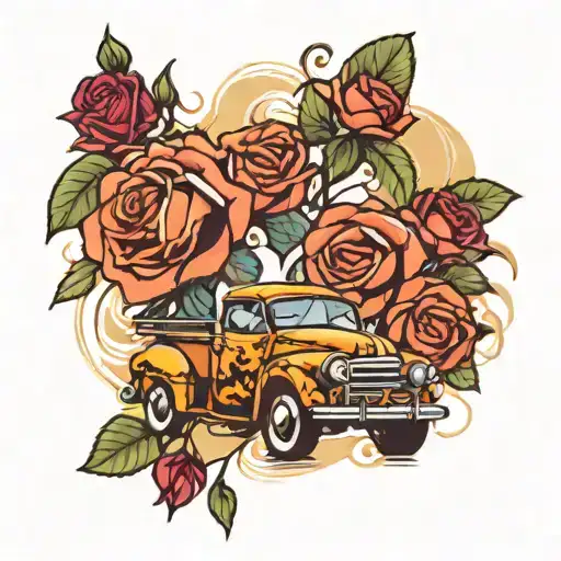 Roses And A Car