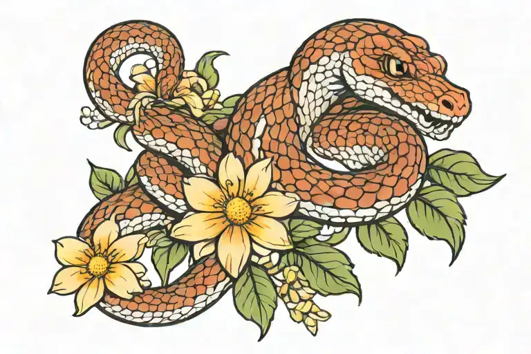 Snake With Daisies On It
