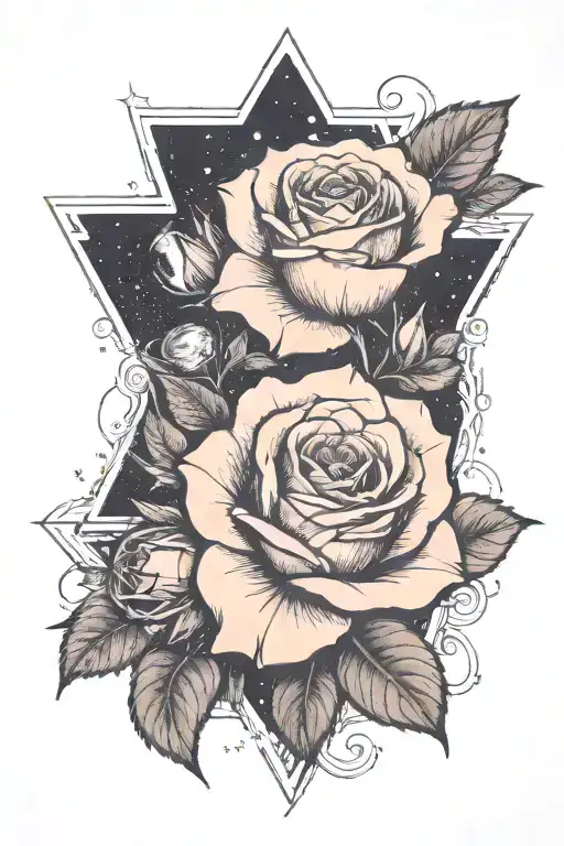 Space Scene With A Single Rose