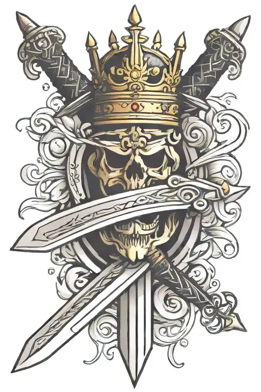 Sword With Crown In Front
