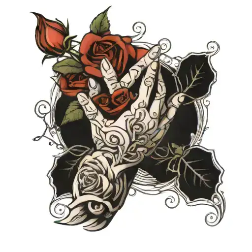 Praying Hands With Rose Vines Wrapped Around