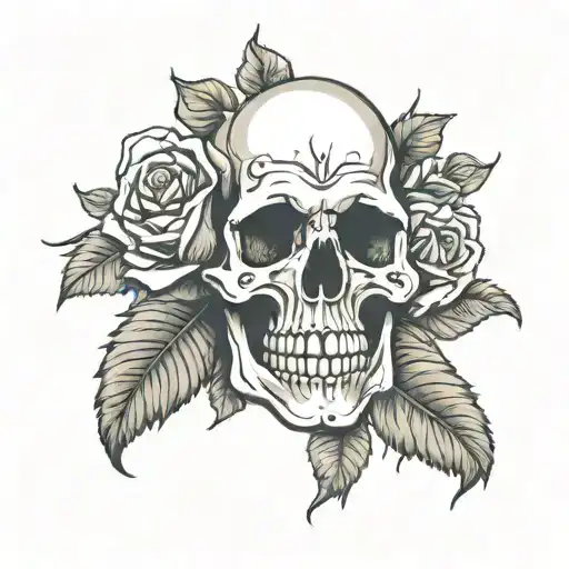 Skull And Roses Wrapped