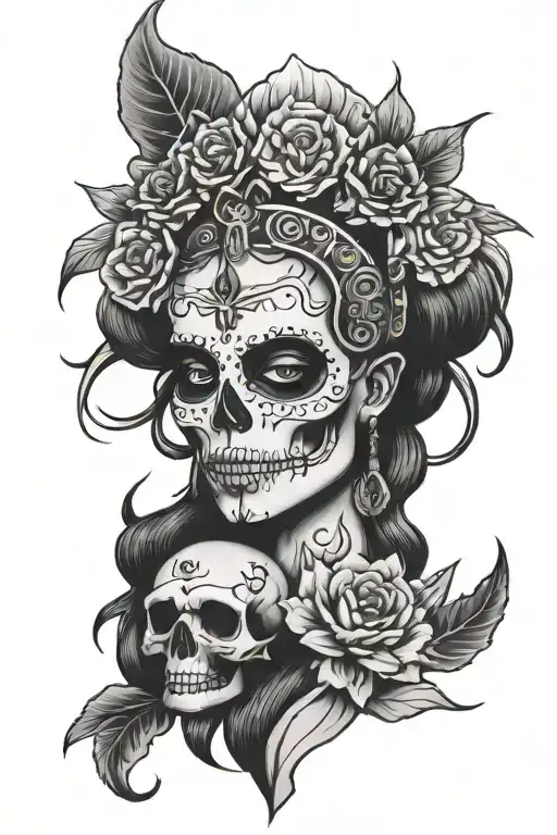 Half Skull And Half Kali Goddess