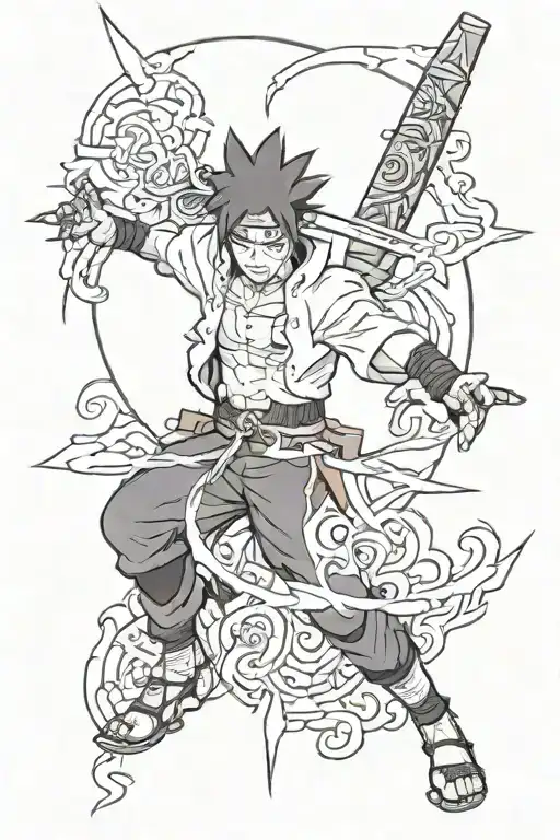 Naruto In Kunai With Sasuke