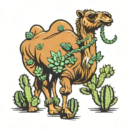 Camel Eating Cactus