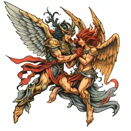 The Battle Of The Angel And The Devil