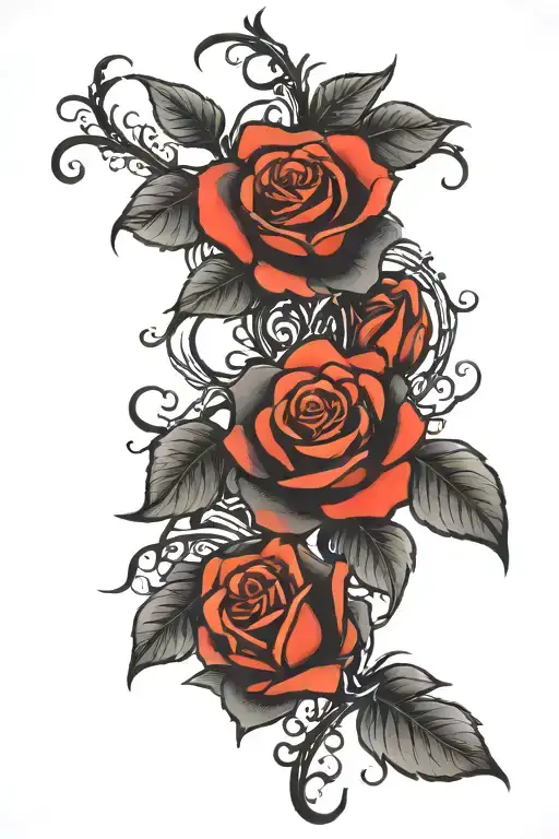 Black And Red Rose Vine