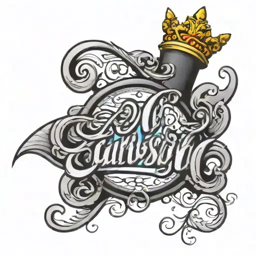 2008 In Cursive With A Tilted Crown