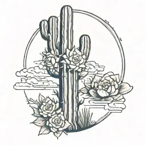 Saguaro Tree With Sub Simple