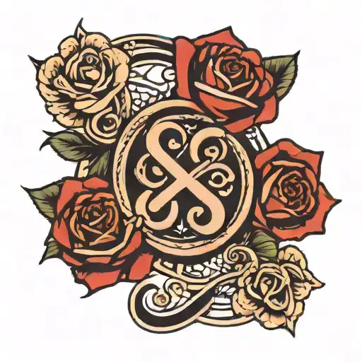 One Straight Line With Infinite Symbol With Rose