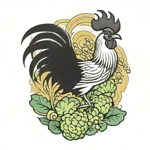 Rooster Riding Broccoli