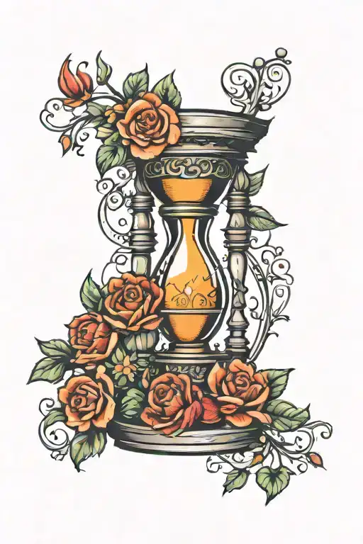 Hourglass With Shradda And Saburi Words In Sanskrit