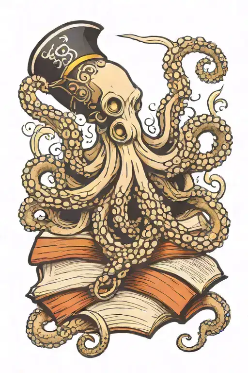 Octopus Holding Open Book